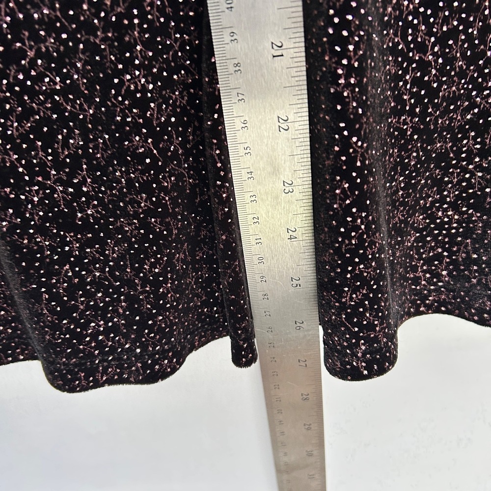 Vintage Velvet Bling Trumpet Fairygoth Flared Black Purple Skirt Womens L Y2K - Picture 9 of 15